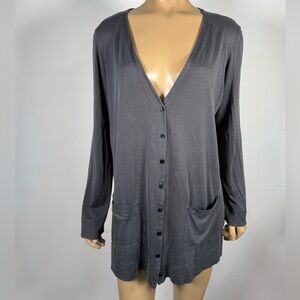 Eileen Fisher Women’s Size Large Silk & Cotton Blend Button Front Cardigan